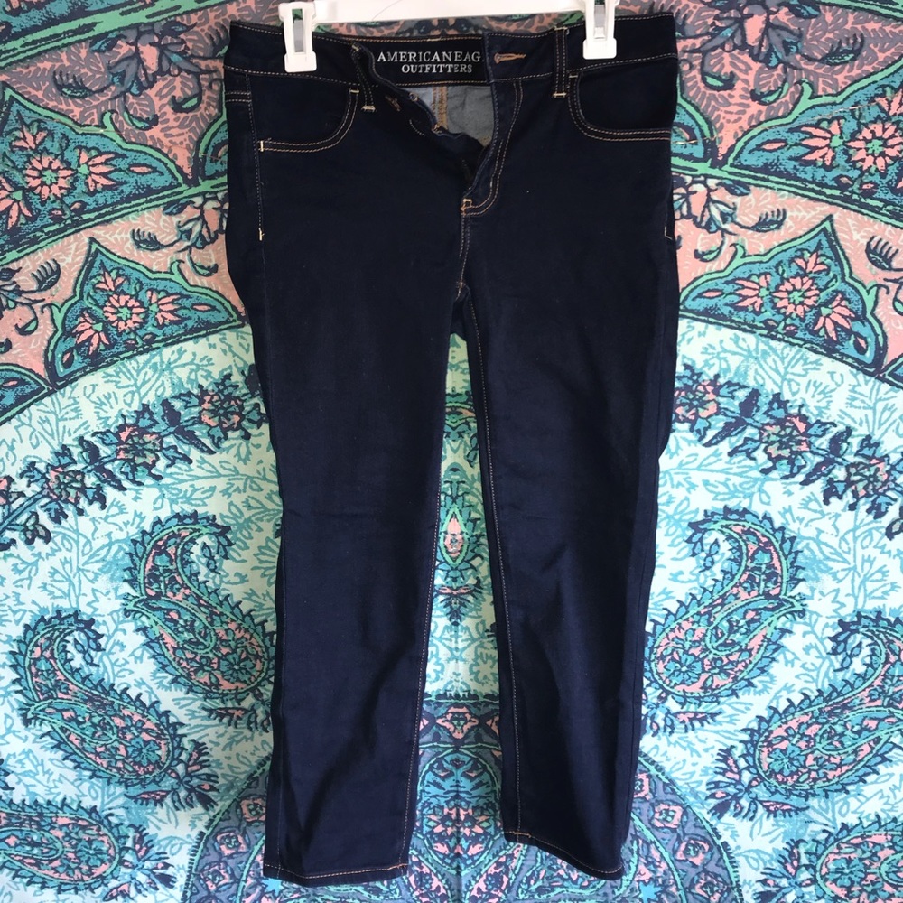 American Eagle Skinny Cropped Jeggings Dark